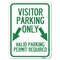 Signmission Parking Area Visitors Parking Only Valid Parking Permit Required with Both Side Down, A-1824-23469 A-1824-23469 - alternate 1
